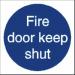 SECO Mandatory Safety Sign Fire Door Keep Shut Self Adhesive Vinyl 100 x 100mm - M014SAV-100X100 50870SS