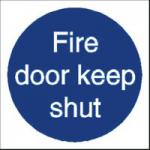 Seco Mandatory Safety Sign Fire Door Keep Shut Self Adhesive Vinyl 100 x 100mm - M014SAV-100X100 50870SS