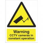 SECO Warning Safety Sign CCTV Cameras In Constant Operation Self Adhesive Vinyl 150 x 200mm - W0143SAV-150X200 50877SS