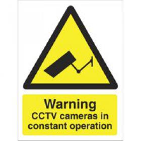 Seco Warning Safety Sign CCTV Cameras In Constant Operation Self Adhesive Vinyl 150 x 200mm - W0143SAV-150X200 50877SS