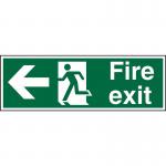 SECO Safe Procedure Safety Sign Fire Exit Man Running and Arrow Pointing Left Self Adhesive Vinyl 450 x 150mm - SP120SAV-450X150 50884SS