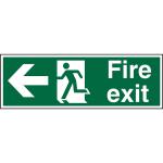 Seco Safe Procedure Safety Sign Fire Exit Man Running and Arrow Pointing Left Self Adhesive Vinyl 450 x 150mm - SP120SAV-450X150 50884SS