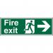 SECO Safe Procedure Safety Sign Fire Exit Man Running and Arrow Pointing Right Self Adhesive Vinyl 450 x 150mm - SP121SAV-450X150 50891SS