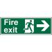 Stewart Superior Fire Exit Right Sign 450x150mm - SP121SAV-450X150 50891SS