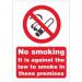 SECO Prohibition Safety Sign No Smoking It Is Against The Law To Smoke In These Premises A5 Self Adhesive Vinyl - SB003SAV-A5 50912SS