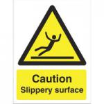 Seco Warning Safety Sign Caution Slippery Surface Sign Self Adhesive Vinyl 150 x 200mm - W0134SAV-150X200 50919SS