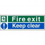 SECO Safe Procedure Safety Sign Fire Exit Keep Clear Self Adhesive Vinyl 450 x 150mm - SP126SAV-450X150 50926SS