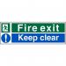 SECO Safe Procedure Safety Sign Fire Exit Keep Clear Self Adhesive Vinyl 450 x 150mm - SP126SAV-450X150 50926SS