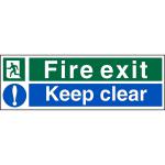 Stewart Superior Fire Exit Keep Clear Sign 450x150mm - SP126SAV-450X150 50926SS