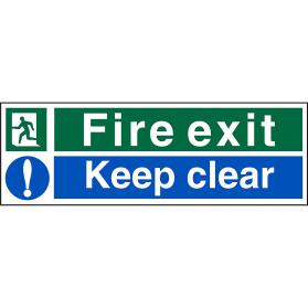 SECO Safe Procedure Safety Sign Fire Exit Keep Clear Self Adhesive Vinyl 450 x 150mm - SP126SAV-450X150 50926SS