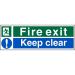 Stewart Superior Fire Exit Keep Clear Sign 450x150mm - SP126SAV-450X150 50926SS