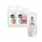 Dettol Antibacterial Hand Soap 5 Litres x 2 + FREE Dispenser - 3253761x2+BC233FLX 50959XX