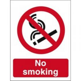 SECO Prohibition Safety Sign No Smoking A5 Self Adhesive Vinyl 150 x 200mm - P089SAV-A5 50961SS