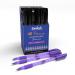 The image shows a pack of Eastpoint ballpoint pens, including 40 black pens and 3 free purple pens. The pens have a premium triangular shape and a medium tip for smooth writing. The sleek design and black color give the pens a professional look. The pack also includes a swash design on the body of the pens. These pens are perfect for everyday writing needs.