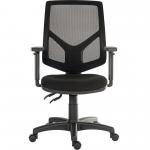 Vanguard Exec Mesh Chair Adj Arms BK