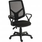 Vanguard Exec Mesh Chair Loop Arms BK