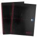 Black n Red Wirebound Glossy Hardback Notebook Ruled 140 Pages Perforated Black A4 (Pack 2) - 400155309 52058HB