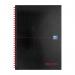 Black n Red Wirebound Glossy Hardback Notebook Ruled 140 Pages Perforated Black A4 (Pack 2) - 400194794 52072HB