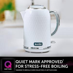 Breville Curve Electric 3kW Kettle 1.7L capacity Fast Boil White &