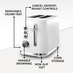 Breville Bold Variable 2-Slice Toaster White & Silver Chrome   -