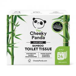 Cheeky Panda Sustainable Plastic-Free Bamboo Toilet Tissue 3 Ply 200 Sheets Per Roll (Pack 24) - PFTOILT24 53066CY