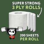 Cheeky Panda Sustainable Plastic-Free Bamboo Toilet Tissue 3 Ply 200 Sheets Per Roll (Pack 48) - PFTOILT48