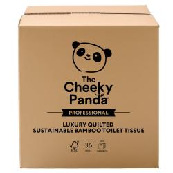 Cheeky Panda Sustainable Plastic-Free Bamboo Toilet Tissue 3 Ply Embossed 160 Sheets Per Roll (Pack 36) - LQTOILT36 53080CY