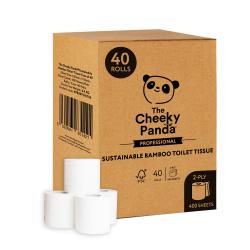 Cheeky Panda Sustainable Plastic-Free Bamboo Toilet Tissue 2 Ply 400 Sheets Per Roll (Pack 40) - PFB2BTOILT 53087CY