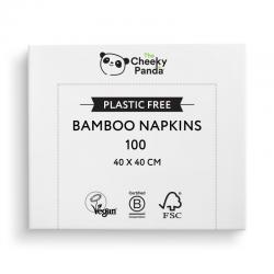 Cheeky Panda Sustainable Large Bamboo Napkins 40 x 40cm 100 Napkins Per Pack (Pack 4) - PFCNAPKXL4 53122CY