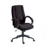 Nautilus Designs Dorset High Back Fabric Executive Office Chair With Padded Fixed Arms Blue - BCFB432BL