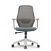 Nautilus Designs Orbit High Back Mesh Task Operator Office Chair Two Tone Design With Fixed Arms GreyTeal - BCMV630GY-TL