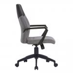 Nautilus Designs Clyde High Back Two Tone Fabric Executive Office Chair With Modern Angular Fixed Arms GreyBlack - BCFF569GY-BK 53549NA