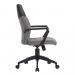 Nautilus Designs Clyde High Back Two Tone Fabric Executive Office Chair With Modern Angular Fixed Arms GreyBlack - BCFF569GY-BK