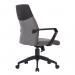 Nautilus Designs Clyde High Back Two Tone Fabric Executive Office Chair With Modern Angular Fixed Arms GreyBlack - BCFF569GY-BK