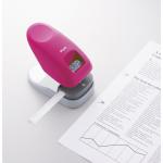 Plus By Pentel Staple-Free Desktop Stapler10 Sheet Capacity and A4 2-Hole Punch With Guidebar Pink 31262