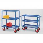 Slingsby Heavy Duty Steel Shelf Trolley With 2 Fixed and 2 Swivel Castors 350Kg Blue - 386379