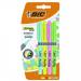 Bic Grip Highlighter Pen Chisel Tip 1.5-3.3mm Line Assorted Pastel Colours (Pack 4) - 964859 54265BC