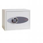 This photograph shows a sleek Phoenix Fortress Size 1 S2 Security Key Safe with an electronic lock. The key safe is made of durable materials and features a Phoenix Key Cabinets design. The safe is compact in size, ideal for storing small, precious objects. The electronic lock adds an extra layer of security, giving users peace of mind. The overall look is professional and modern, making it a stylish addition to any space.