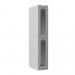 Phoenix PLC Series 1 Column 2 Door Personal Locker With Clear View Door and Key Lock Grey - PLC1230GGK