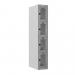 Phoenix PLC Series 1 Column 4 Door Personal Locker With Clear View Door and Combination Locks Grey - PLC1430GGC