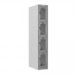 Phoenix PLC Series 1 Column 4 Door Personal Locker With Clear View Door and Electronic Locks Grey - PLC1430GGE