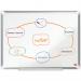 A sleek and sturdy white magnetic whiteboard, the Nobo Premium Plus is made with enamel and an aluminum frame, measuring 600x450mm. Perfect for organizing thoughts and ideas, this board is versatile and modern.