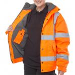 Beeswift Bomber Jacket Fleece Lined High Vis Orange Large (Pack 1) - CBJFLORL