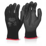 Beeswift PU Coated Glove Black Medium (Pack 10 Pairs) - EC9NBLM