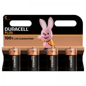 Duracell Plus C Alkaline Batteries Pack 4 MN1400B4PLUS 55399AA