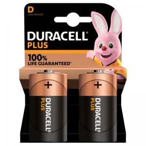 Duracell Plus D Alkaline Batteries Pack 2 MN1300B2PLUS 55413AA