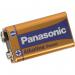 Panasonic Bronze Power 9V Alkaline Batteries (Pack 1) - PANA6LR61B1-APB 55483AA