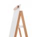 The image displays a sturdy, white magnetic easel measuring 750x1850mm. With the ability to move and adjust, it is perfect for presentations and brainstorming sessions. Surrounding the easel are flipchart easels and pads, providing an organized space for notes and diagrams. The sleek design and high-quality materials make it a versatile addition to any office or classroom setting.