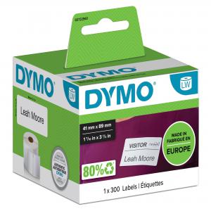 Dymo LabelWriter Small Name Badge Label White 41x89mm 300 Labels Per