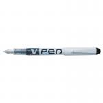 Pilot V Silver Barrel Fountain Pen Medium Tip Black (Pack 12) - 4902505281624 55936PT